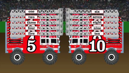 Télécharger la video: Monster Trucks Teaching Collection Vol. 1 - Learn Colors, Colours, Numbers & Shapes