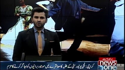 Karachi: Private university students highlighting the evils in society