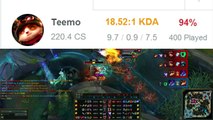 94% Win Rate Korean Teemo TROLLING on Heimer to get to Bronze