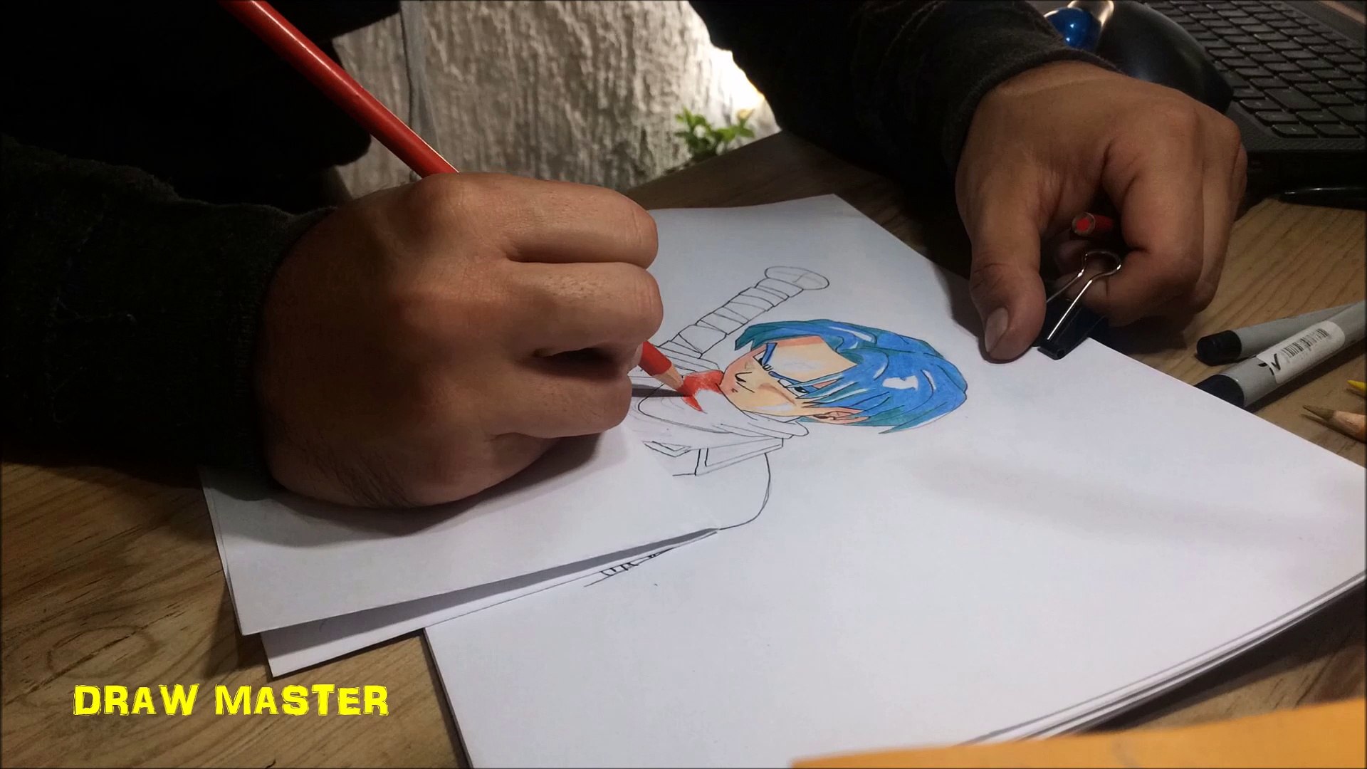 Speed Drawing Trunks Future (DB Super) Desenhando Trunks do Futuro 