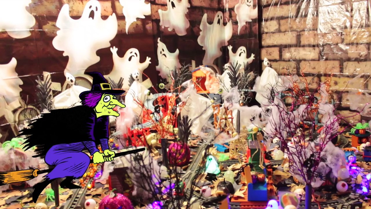 Thomas The Tank Engine Goes Trick or Treating on Halloween into the Haunted Woods
