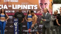 MIKEY GARCIA & SERGEY LIPINETS - FULL WEIGH IN & FACE OFF VIDEO