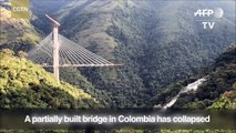 At least 10 workers dead as a partially built bridge collapsed in Colombia