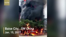 Fireworks explosion burns down residential building in China