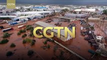 Drone footage shows aftermath of Greek flash floods