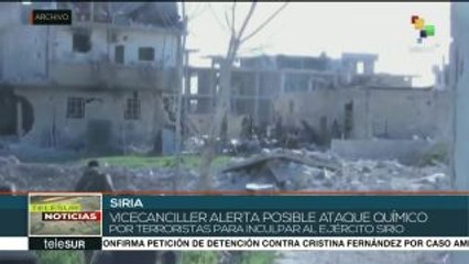 Vicecanciller sirio alerta que terroristas planean ataque químico
