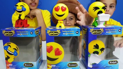 Huge Emoji balloon pop surprise toys - HZHtube Kids Fun
