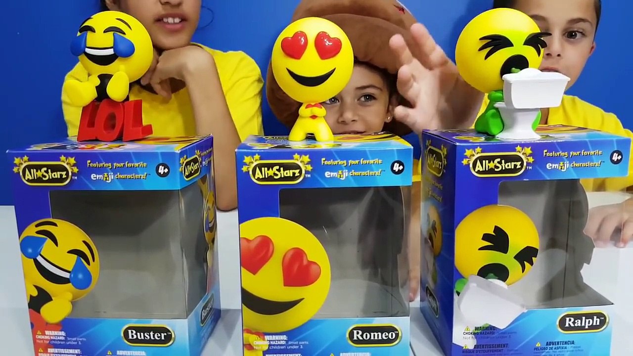Huge Emoji balloon pop surprise toys - HZHtube Kids Fun