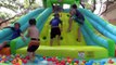 Little Tikes Giant Inflatable Water Slide + Golden Giant Surprise Egg Hunt Paw Patrol Ball pit