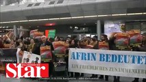 Terör örgütü PKK/YPG yandaşları Düsseldorf Havalimanı�nda olay çıkardı