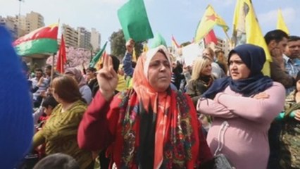 Protesta en Beirut contra la intervención de Turquía en Siria