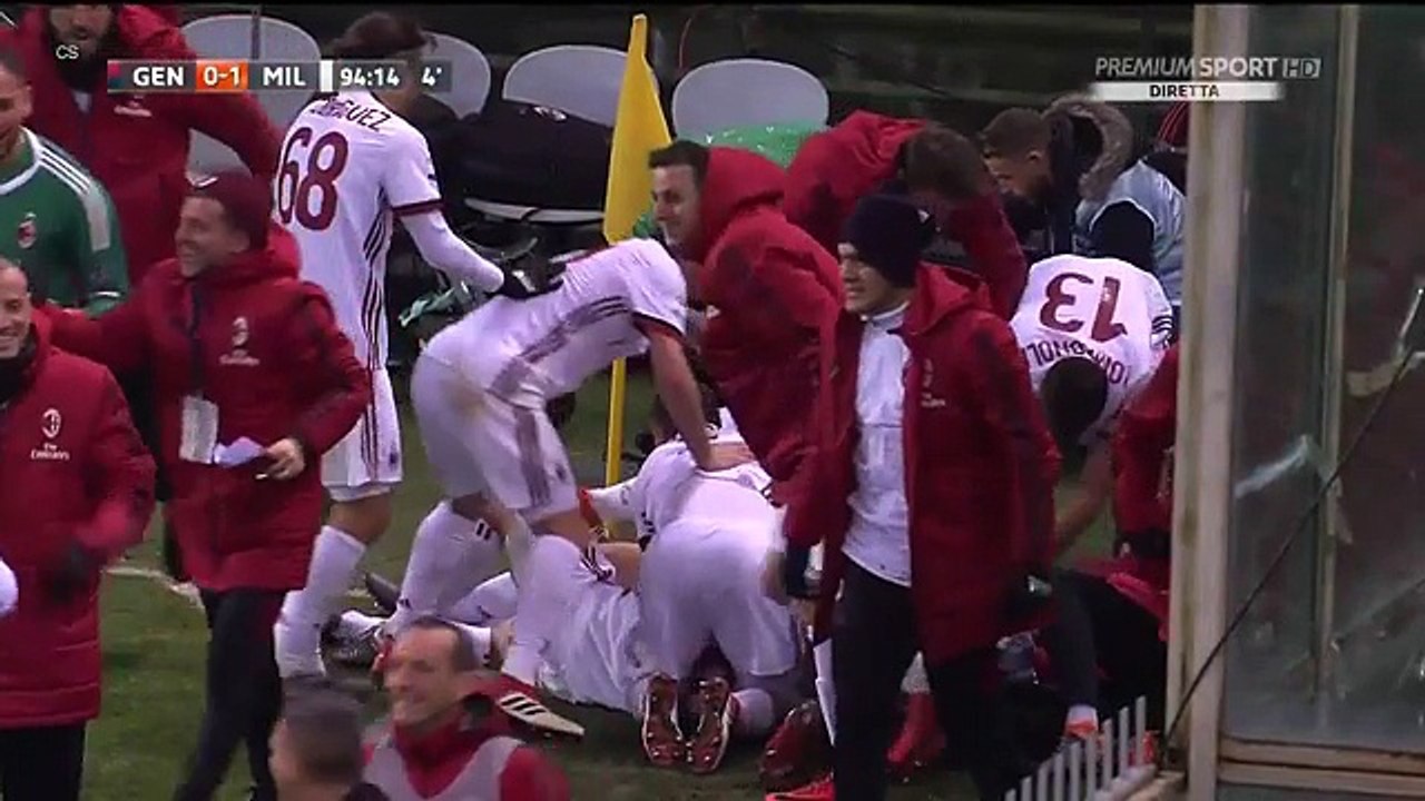 André Silva's last minute winner goal (Genoa 0-1 Milan) HD