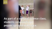 Viral video: Ohio students pepper sprayed for class project