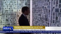 Centrist candidate Macron visits Holocaust Memorial in Paris