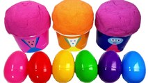 Learn Colors Kinetic Sand Ice Cream Cup Surprise Egg Toys Peppa Pig & Superhero Finger Family