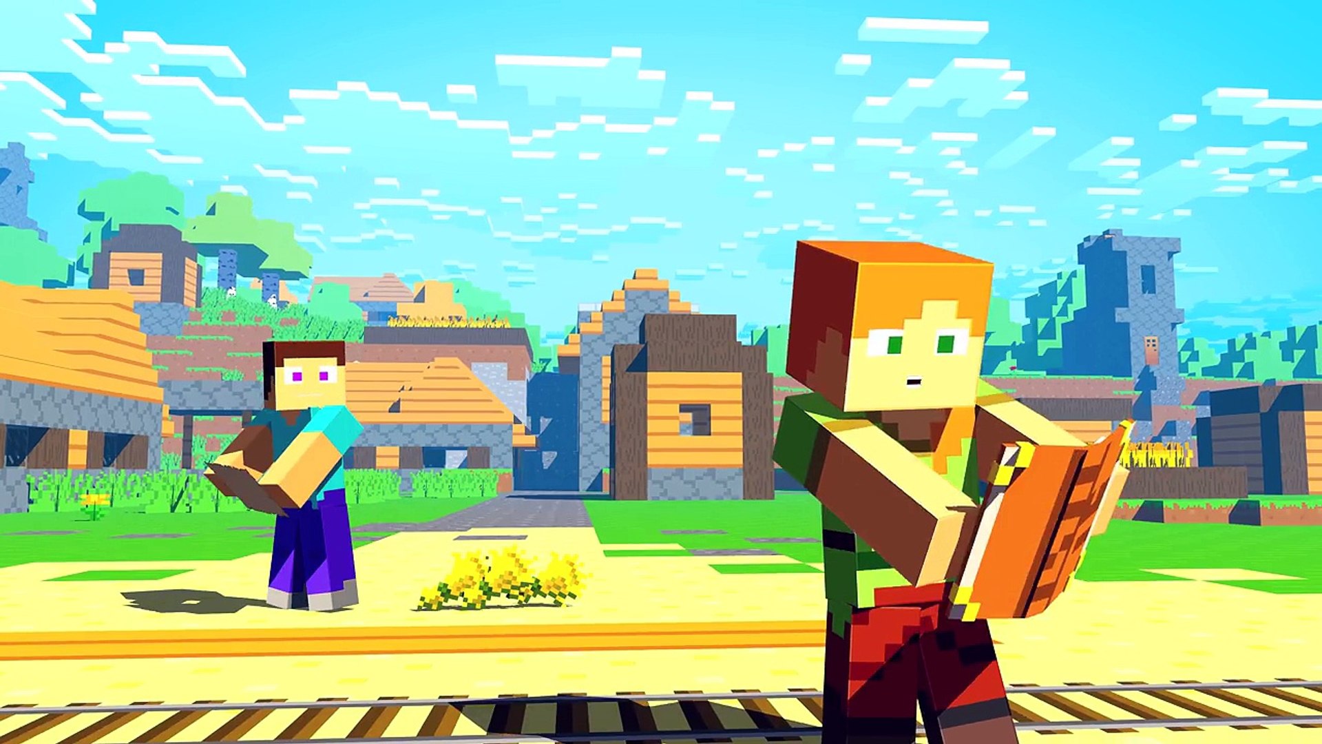 steve and alex in minecraft