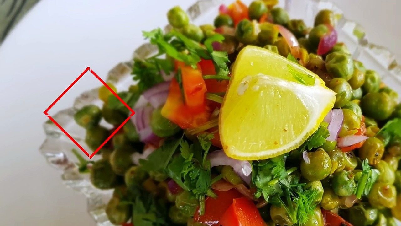 36.घुघनी चाट बनाने की विधि - 5 Minute Snacks Recipe - Hari Mutter Ki Chaat - Green Peas Chaat