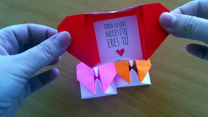 Corazón de papel y cajita ♥ para guardar mensajes bonitos ♥