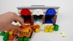 Car Toy Vehicles Police Car School Bus Fire Truck Garage Parking Playset Learn Colors with Candy