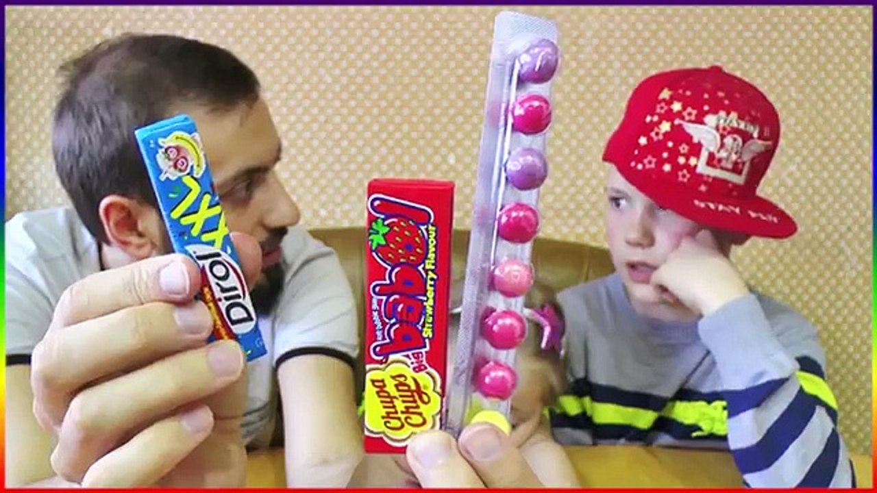 BUBBLE GUM CHALLENGE BATTLE ЖВАЧКА Chupa Chups Big Babol Strawberry + Dirol XXL + ШАРИКИ ЧЕЛЛЕНДЖ