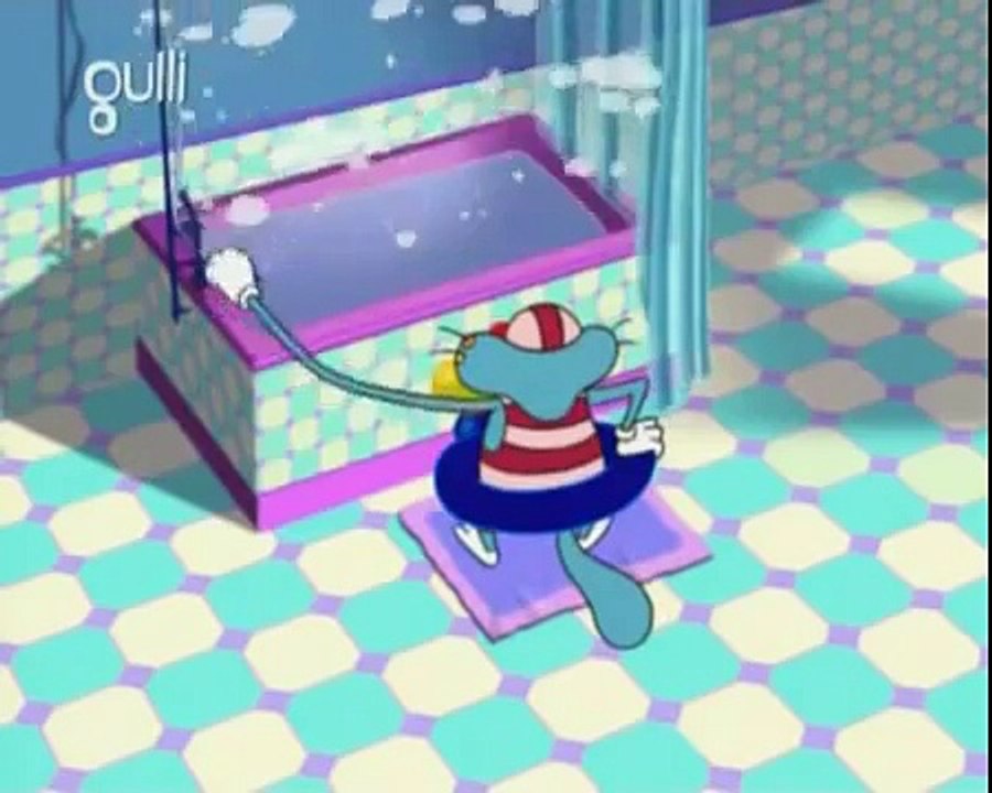 oggy et les cafards épisode 038 Le caillou qui voulait nager