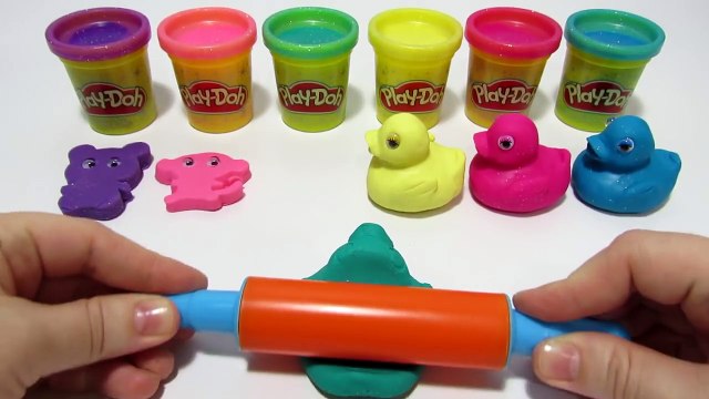 Играем и учим цвета на английском с блестящими уточками из пластилина Play-Doh Sparkle.