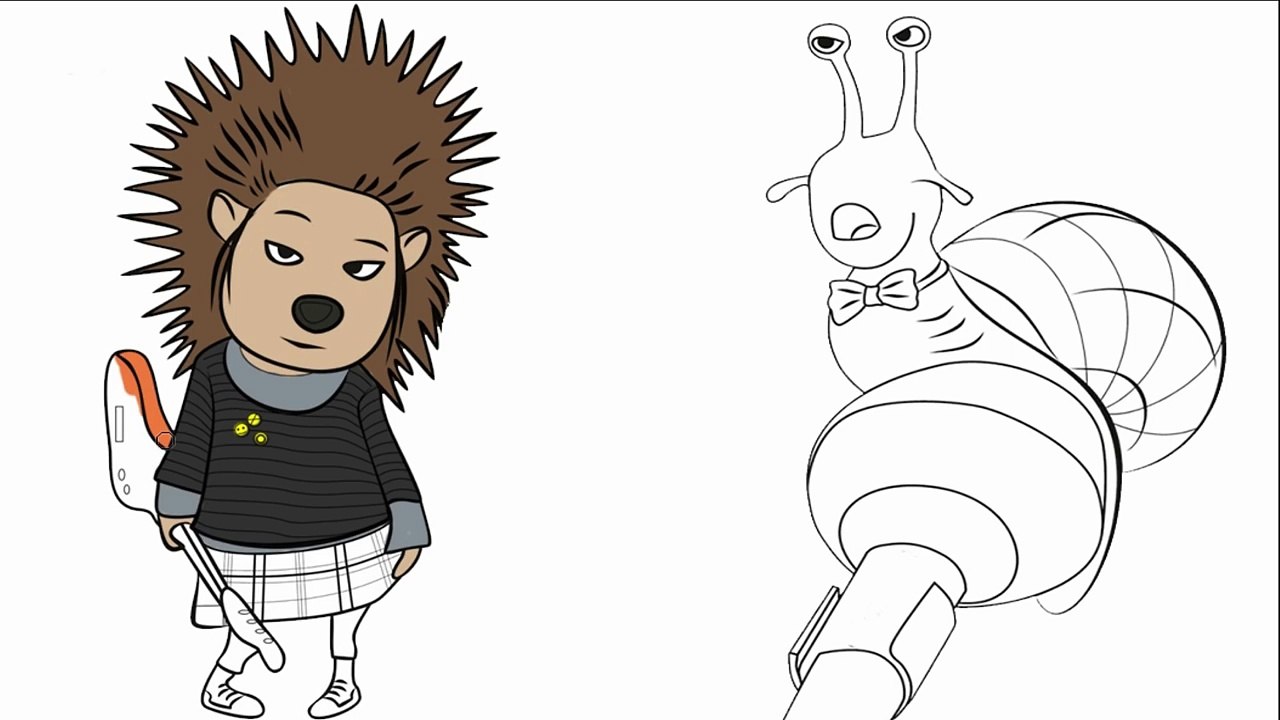 Sing Movie Coloring Pages with ASH Johansson and Snail Coloring Book Video Creative For Kids