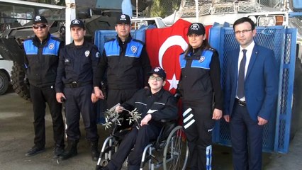 Engelli gencin en büyük hayalini emniyet gerçekleştirdi