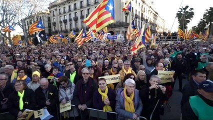 'Our struggle is peaceful': Catalonia 'Republic Now' march draws thousands