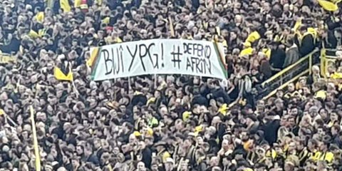 Dortmund Tribünlerinde Skandal YPG Pankartı