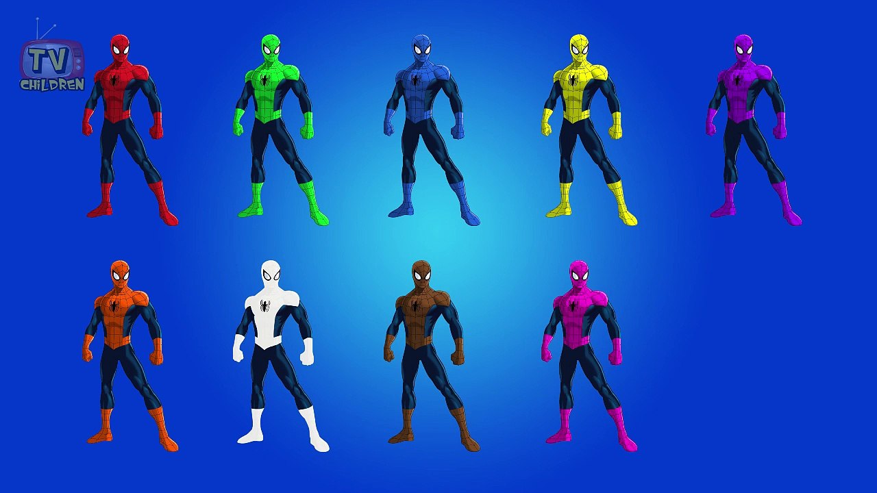 Spiderman cartoon for kids - Learn Colours With Spider Man for toddler 10 colors for kids