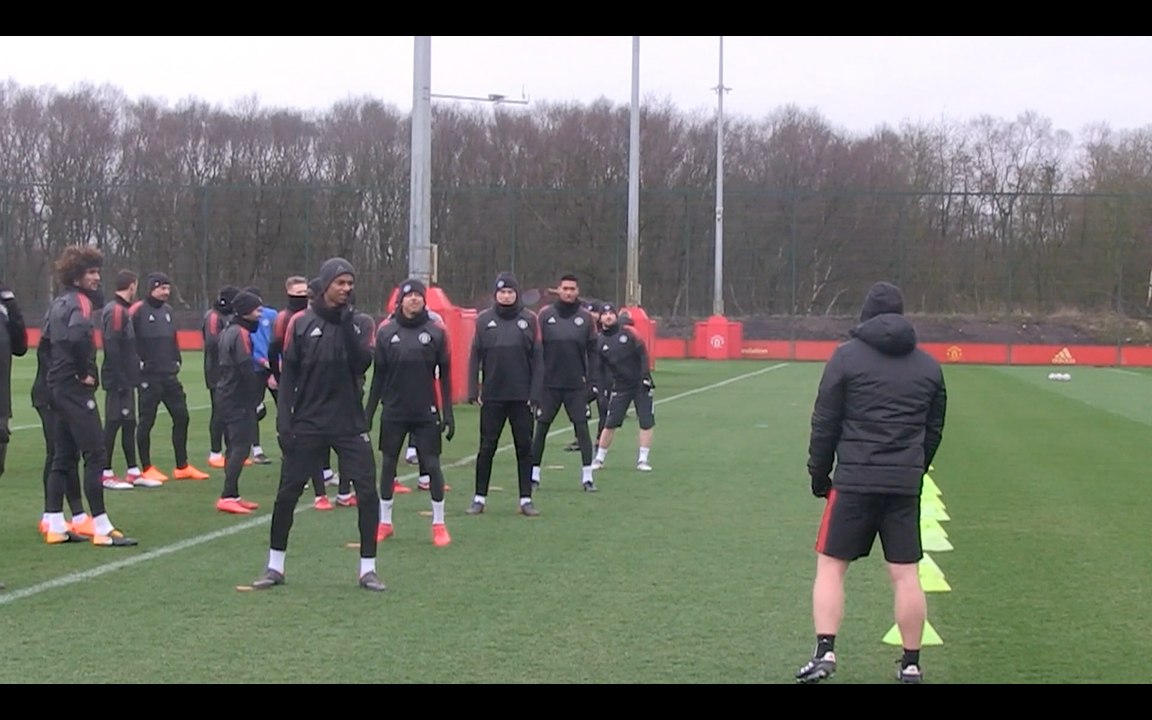Manchester United train ahead of crunch Sevilla clash