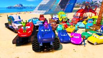 Colors Spiderman And McQueen Cars 3 Jackson Storm Cruz Ramirez Tow Mater Mack Truck Dinoco