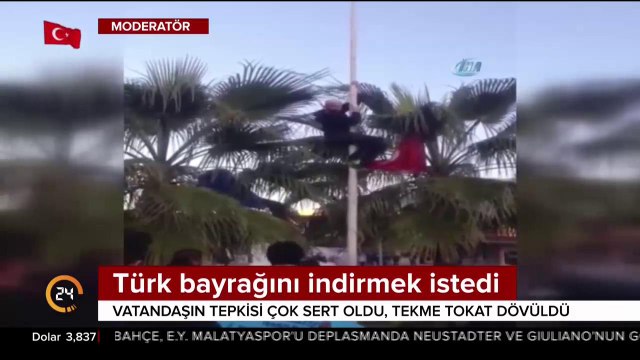 Türk bayrağını indirmek istedi