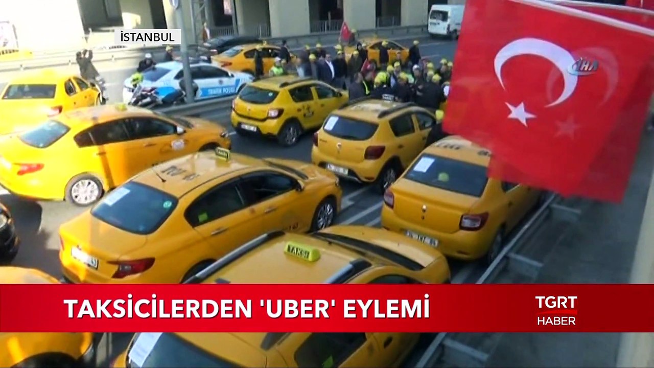 Taksicilerden Uber Eylemi
