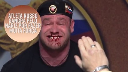 Atleta russo sangra pelo nariz por fazer muita força