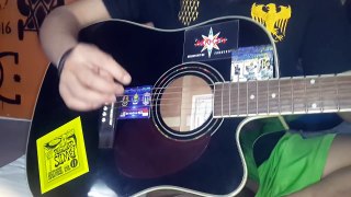 Belajar cara memetik dan genjrengan gitar (cover)