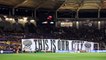 L'entrée des joueurs et le tifo "Peaky Blinders" lors de TFC/Marseille