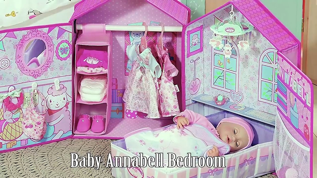 Baby Dolls Nursery Toys Baby Annabell Bedroom Wardrobe Change table and Rocking Cradle