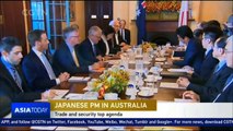 Japanese PM holds talks with Australian counterpart on free trade and security