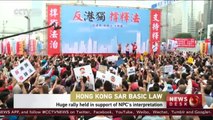 Tens of thousands in anti-independence rally in Hong Kong