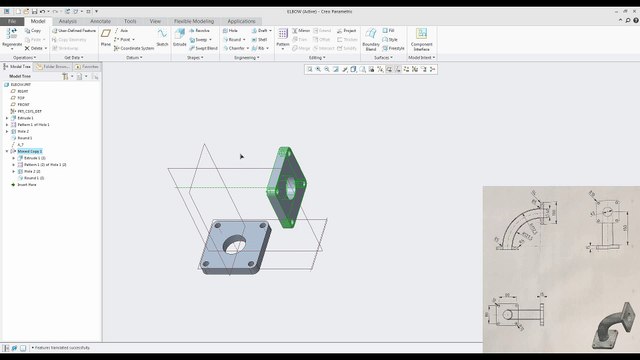 PTC Creo 4.0 tutorial: How to use base Creo features
