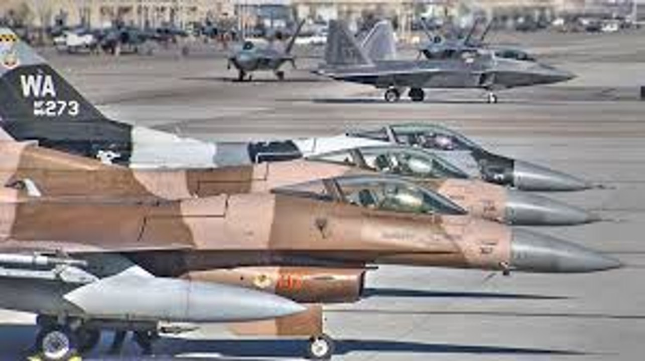 USAF Air Combat Exercise- Fighters Takeoff-Landing During Red Flag 17-1