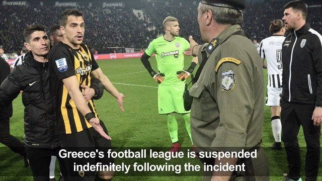 Greek football league suspended after gun controversy