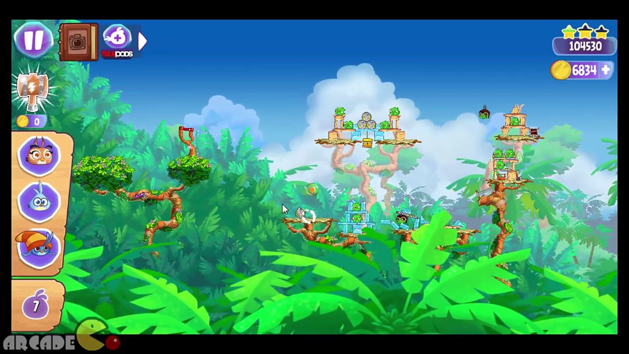 Angry Birds Stella - Giant Bad Piggie Cursed Pig Level 22 Golden Map Walkthrough Part 39