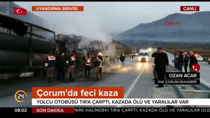 Yolcu otobüsü park halindeki TIR'a çarptı