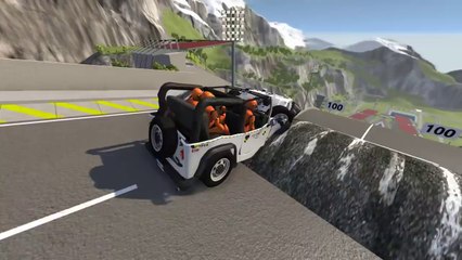 Speed Bump High Speed Jumps Crashes - BeamNG