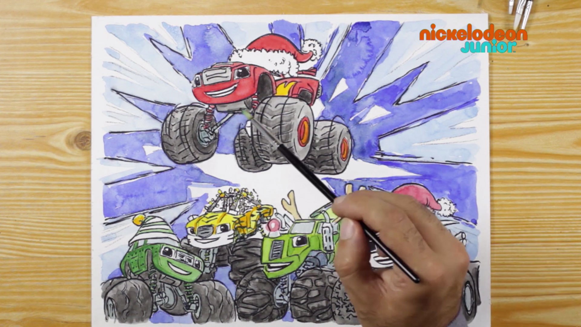 Coloriage Blaze Et Les Monster Machine 1, 2, 3… Coloriage ! | Blaze et les Monster Machines | C'est Noël ! |  NICKELODEON JUNIOR - Vidéo Dailymotion