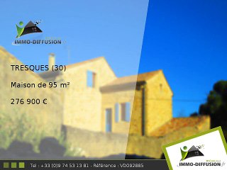 Maison A vendre Tresques 95m2 + Cour 280m2