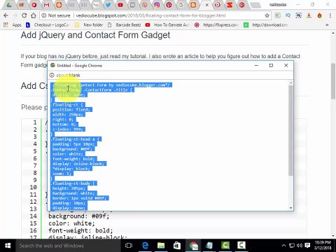 How to add custom floating contact form in blogger urdu & hindi tutorial